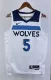 NBA Men 2023 Minnesota Timberwolves White #5 EDWARDS Jersey High Quality Name and Number Print