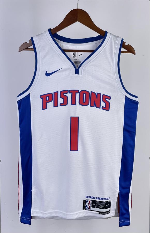 NBA Season 2023 Detroit Pistons White #1 IVERSON Jersey High Quality Name and Number Print