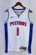 NBA Season 2023 Detroit Pistons White #1 IVERSON Jersey High Quality Name and Number Print