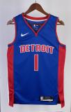 NBA Season 2023 Detroit Pistons Blue #1 IVERSON Jersey High Quality Name and Number Print
