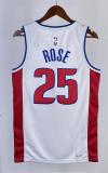 NBA Season 2023 Detroit Pistons White #25 ROSE Jersey High Quality Name and Number Print