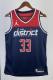 NBA Men 2023 Washington Wizards with Jordan Logo Dark Blue #33 KUZMA Jersey High Quality Name and Number Print