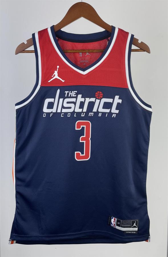 NBA Men 2023 Washington Wizards with Jordan Logo Dark Blue #3 BEAL Jersey High Quality Name and Number Print