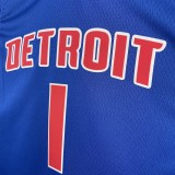 NBA Season 2023 Detroit Pistons Blue #1 IVERSON Jersey High Quality Name and Number Print