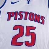 NBA Season 2023 Detroit Pistons White #25 ROSE Jersey High Quality Name and Number Print