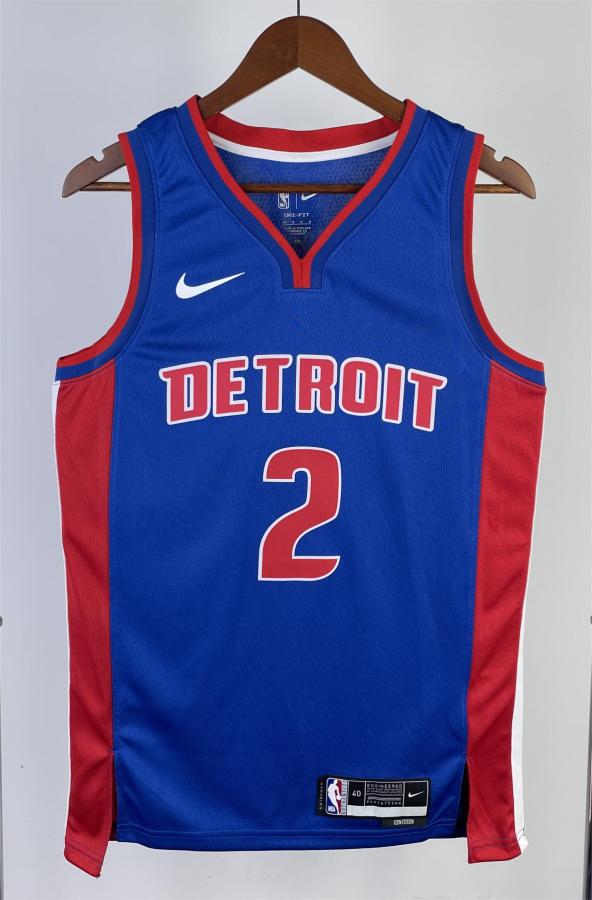 NBA Season 2023 Detroit Pistons Blue #2 CUNNINGHAM Jersey High Quality Name and Number Print