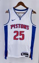NBA Season 2023 Detroit Pistons White #25 ROSE Jersey High Quality Name and Number Print