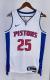 NBA Season 2023 Detroit Pistons White #25 ROSE Jersey High Quality Name and Number Print