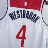 NBA Men 2023 Washington Wizards White #4 WESTBROOK Jersey High Quality Name and Number Print