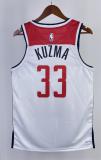 NBA Men 2023 Washington Wizards White #33 KUZMA Jersey High Quality Name and Number Print