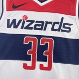 NBA Men 2023 Washington Wizards White #33 KUZMA Jersey High Quality Name and Number Print