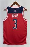 NBA Men 2023 Washington Wizards Red #3 BEAL Jersey High Quality Name and Number Print