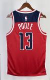 NBA Men 2023 Washington Wizards Red #13 POOLE Jersey High Quality Name and Number Print