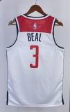 NBA Men 2023 Washington Wizards White #3 BEAL Jersey High Quality Name and Number Print