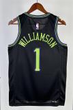 NBA Men 2024 New Orleans Pelicans Black City Edition #1 WILLIAMSON Jersey High Quality Name and Number Print