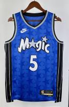 NBA Season 2024 Orlando Magic Retro Blue #5 BANCHERO Jersey High Quality Name and Number Print