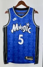 NBA Season 2024 Orlando Magic Retro Blue #5 BANCHERO Jersey High Quality Name and Number Print