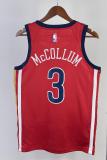 NBA Men 2024 New Orleans Pelicans Red with Jordan Logo #3 McCOLLUM Jersey High Quality Name and Number Print