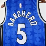 NBA Season 2024 Orlando Magic Retro Blue #5 BANCHERO Jersey High Quality Name and Number Print