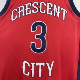 NBA Men 2024 New Orleans Pelicans Red with Jordan Logo #3 McCOLLUM Jersey High Quality Name and Number Print
