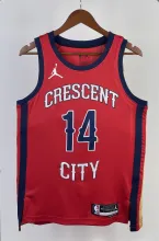 NBA Men 2024 New Orleans Pelicans Red with Jordan Logo #14 INGRAM Jersey High Quality Name and Number Print
