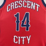 NBA Men 2024 New Orleans Pelicans Red with Jordan Logo #14 INGRAM Jersey High Quality Name and Number Print