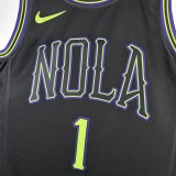 NBA Men 2024 New Orleans Pelicans Black City Edition #1 WILLIAMSON Jersey High Quality Name and Number Print