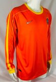 1998 Brazil Orange Goalkeeper Retro Jersey Long Sleeve