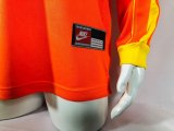 1998 Brazil Orange Goalkeeper Retro Jersey Long Sleeve