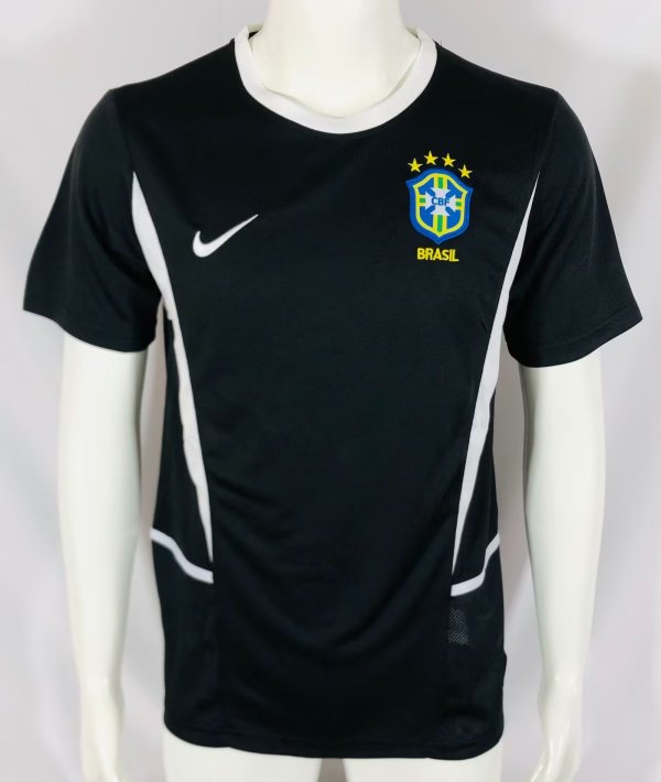 2002 Brazil Goalkeeper Black Retro Jersey