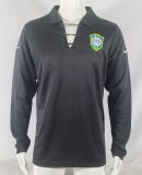 2004 Brazil Goalkeeper Black Retro Jersey Long Sleeve