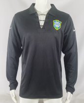 2004 Brazil Goalkeeper Black Retro Jersey Long Sleeve