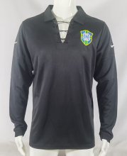 2004 Brazil Goalkeeper Black Retro Jersey Long Sleeve