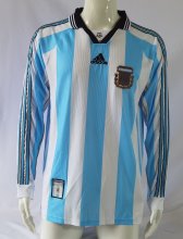 1998 Argentina Home Retro Jersey Long Sleeve Fans Version