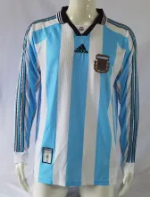 1998 Argentina Home Retro Jersey Long Sleeve Fans Version