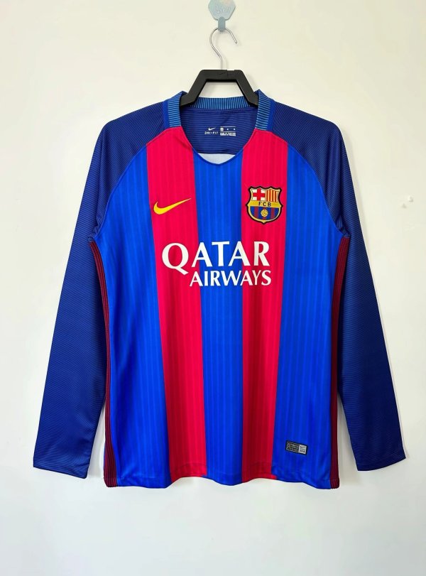 16/17 Barcelona Home Retro Jersey Long Sleeve