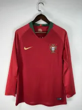 2018 Portugal Home Retro Jersey Long Sleeve