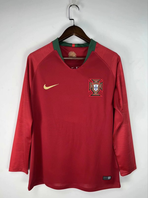 2018 Portugal Home Retro Jersey Long Sleeve