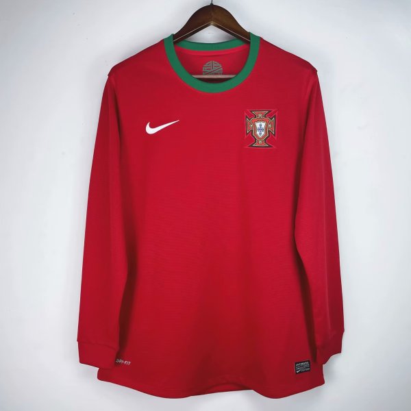 2012 Portugal Home Retro Jersey Long Sleeve