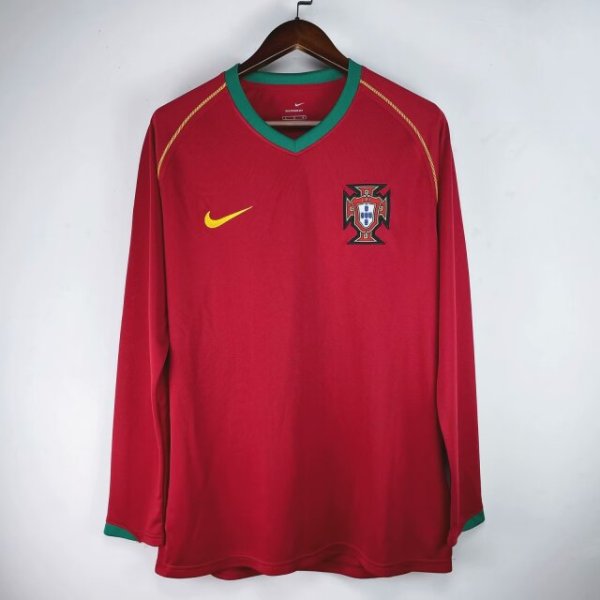 2006 Portugal Home Retro Jersey Long Sleeve