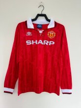 92/94 Man United Home Long Sleeve Retro Jersey