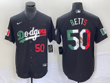 Los Angeles Dodgers BETTS #50 Black Baseball Jersey