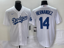 Los Angeles Dodgers HERNANDEZ #14 Whtie Baseball Jersey