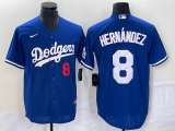 Los Angeles Dodgers HERNANDEZ #8 Blue Baseball Jersey