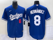 Los Angeles Dodgers HERNANDEZ #8 Blue Baseball Jersey
