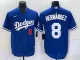 Los Angeles Dodgers HERNANDEZ #8 Blue Baseball Jersey