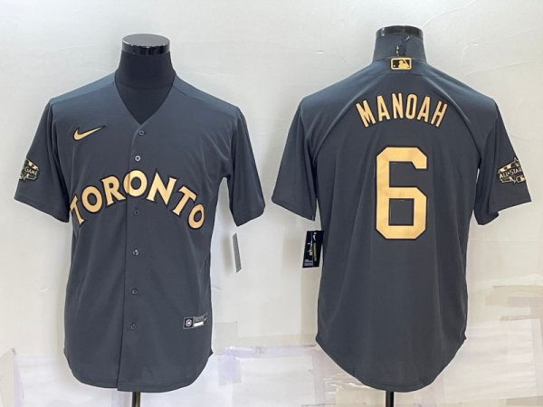 Toronto Blue Jays Vladimir MANOAH #6 Grey Baseball Jersey