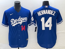 Los Angeles Dodgers HERNANDEZ #14 Blue Baseball Jersey