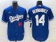 Los Angeles Dodgers HERNANDEZ #14 Blue Baseball Jersey