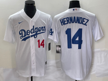 Los Angeles Dodgers HERNANDEZ #14 Whtie Baseball Jersey
